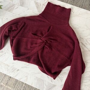 Women's Burgundy Turtleneck Sweater